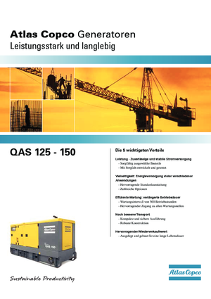 डीजल पावर जनरेटर Atlas Copco QAS 150 VDS FW