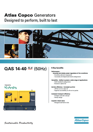 डीजल पावर जनरेटर Atlas Copco QAS 40 KDS FW