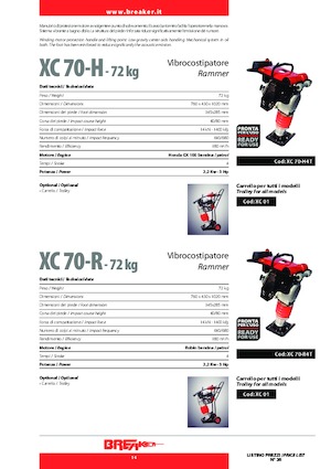 गैसोलीन और डीजल रैमर Breaker XC 70 R 4 T