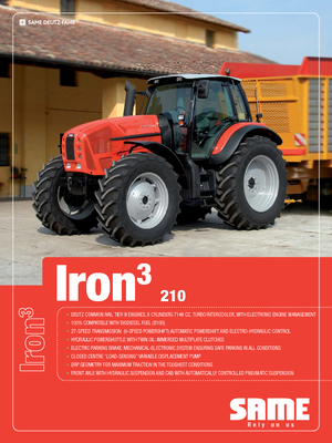 4WD ट्रैक्टर SAME Iron³ 210 DCR