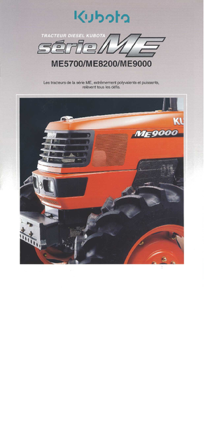4WD ट्रैक्टर Kubota ME 9000