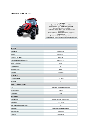4WD ट्रैक्टर TYM T1003