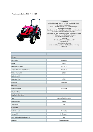 4WD ट्रैक्टर TYM T353 HST