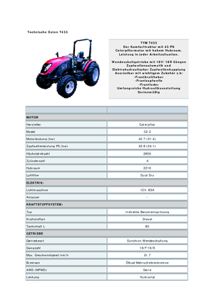 4WD ट्रैक्टर TYM T433
