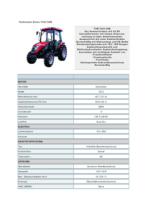 4WD ट्रैक्टर TYM T433