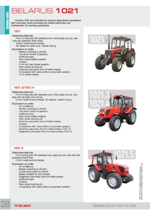 4WD ट्रैक्टर Belarus 1021.3