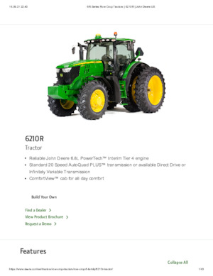 4WD ट्रैक्टर John Deere 6210 R