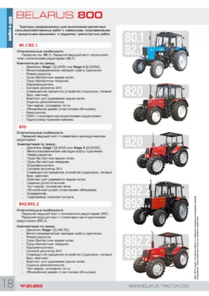 4WD ट्रैक्टर Belarus 820 F