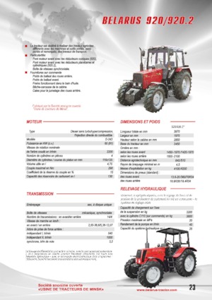 4WD ट्रैक्टर Belarus 920.2 F