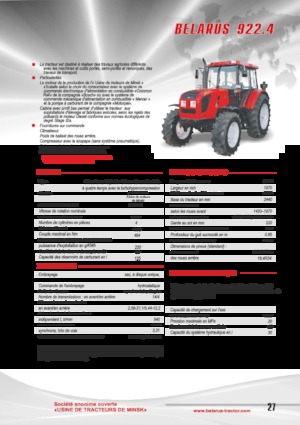 4WD ट्रैक्टर Belarus 922.4