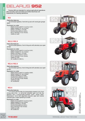 4WD ट्रैक्टर Belarus 952.4
