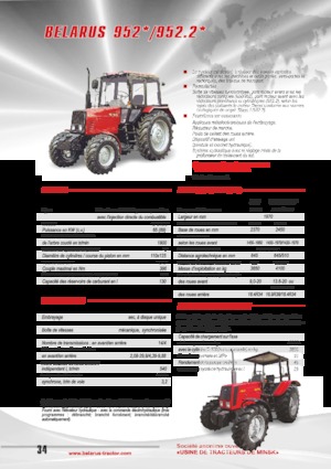 4WD ट्रैक्टर Belarus 952.2