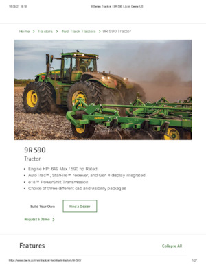 4WD ट्रैक्टर John Deere 9R 590