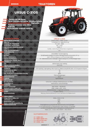 4WD ट्रैक्टर Ursus C-3105