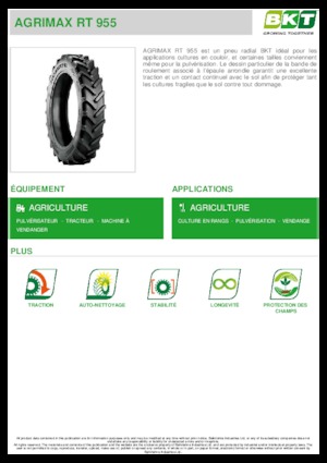 कृषि टायर BKT AGRIMAX RT 955 210/95 R 32