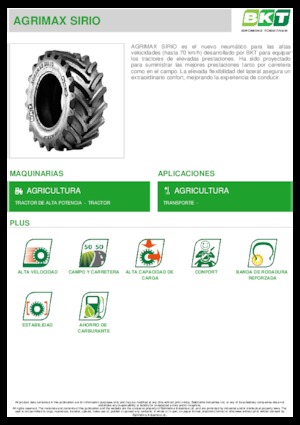 कृषि टायर BKT AGRIMAX SIRIO 540/65 R 38