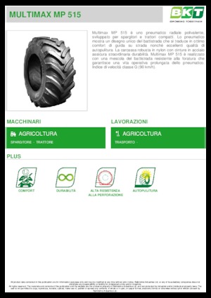 कृषि टायर BKT MULTIMAX MP 515 425/75 R 20 MPT
