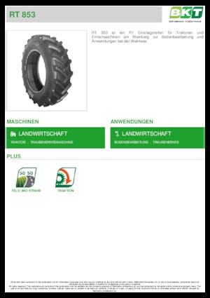 कृषि टायर BKT RT 853 480/80 R 38