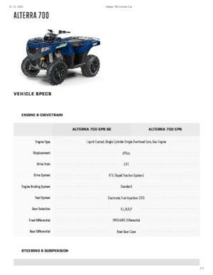 ऑल-टेरेन व्हीकल (एटीवी) और क्वाड Artic Cat ALTERRA 700 EPS SE 