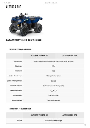 ऑल-टेरेन व्हीकल (एटीवी) और क्वाड Artic Cat ALTERRA EPV 700 EPS 