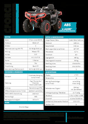 ऑल-टेरेन व्हीकल (एटीवी) और क्वाड CFMOTO CFORCE 1000 Touring Limited