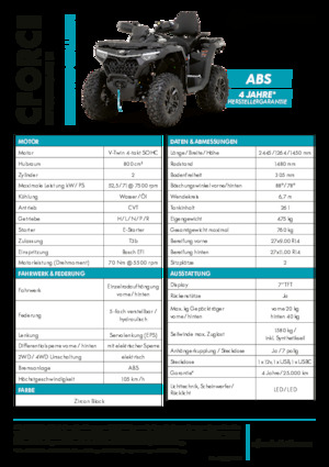 ऑल-टेरेन व्हीकल (एटीवी) और क्वाड CFMOTO CFORCE 850 Touring ABS SE