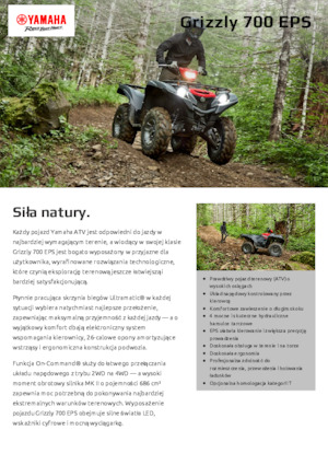 ऑल-टेरेन व्हीकल (एटीवी) और क्वाड Yamaha GRIZZLY 700 EPS