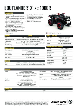 ऑल-टेरेन व्हीकल (एटीवी) और क्वाड can-am OUTLANDER 1000RX XC 