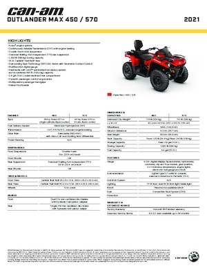ऑल-टेरेन व्हीकल (एटीवी) और क्वाड can-am OUTLANDER 450 MAX 