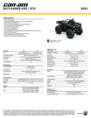 ऑल-टेरेन व्हीकल (एटीवी) और क्वाड can-am OUTLANDER 450 