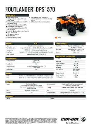 ऑल-टेरेन व्हीकल (एटीवी) और क्वाड can-am OUTLANDER 570 DPS 