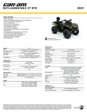 ऑल-टेरेन व्हीकल (एटीवी) और क्वाड can-am OUTLANDER 570 MAX XT 
