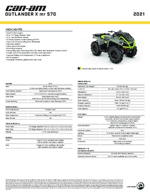 ऑल-टेरेन व्हीकल (एटीवी) और क्वाड can-am OUTLANDER 570 XMR 
