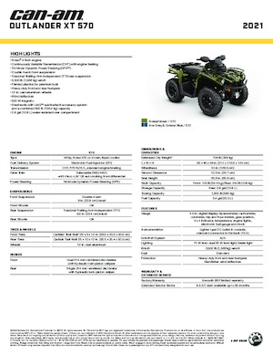 ऑल-टेरेन व्हीकल (एटीवी) और क्वाड can-am OUTLANDER 570 XT 