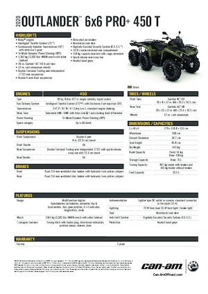 ऑल-टेरेन व्हीकल (एटीवी) और क्वाड can-am OUTLANDER 6X6 XU+ 450 T