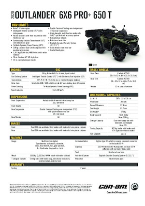 ऑल-टेरेन व्हीकल (एटीवी) और क्वाड can-am OUTLANDER 6X6 XU+ 650T 