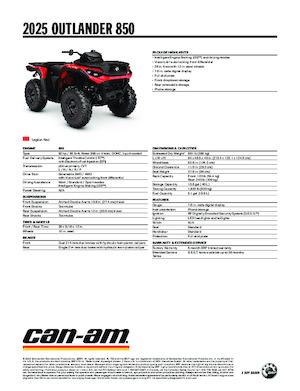 ऑल-टेरेन व्हीकल (एटीवी) और क्वाड can-am OUTLANDER 850