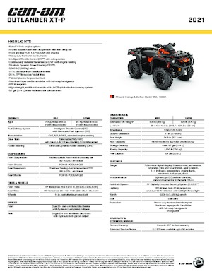 ऑल-टेरेन व्हीकल (एटीवी) और क्वाड can-am OUTLANDER 1000R XT-P 