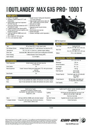 ऑल-टेरेन व्हीकल (एटीवी) और क्वाड can-am OUTLANDER MAX 6X6 XU+ 1000 T