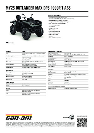 ऑल-टेरेन व्हीकल (एटीवी) और क्वाड can-am OUTLANDER MAX DPS 1000R T ABS