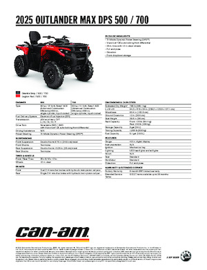 ऑल-टेरेन व्हीकल (एटीवी) और क्वाड can-am OUTLANDER MAX DPS 700