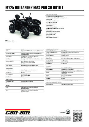 ऑल-टेरेन व्हीकल (एटीवी) और क्वाड can-am OUTLANDER MAX PRO XU HD10 T