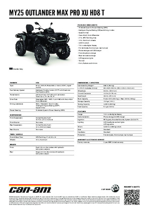 ऑल-टेरेन व्हीकल (एटीवी) और क्वाड can-am OUTLANDER MAX PRO XU HD8 T