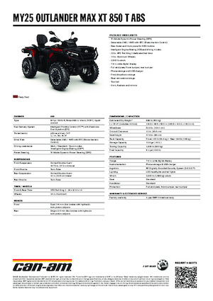 ऑल-टेरेन व्हीकल (एटीवी) और क्वाड can-am OUTLANDER MAX XT 850 T ABS