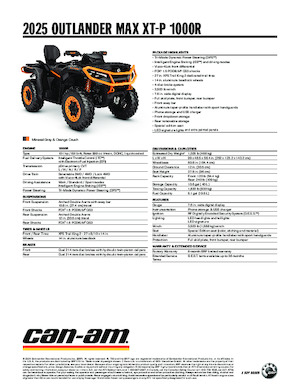 ऑल-टेरेन व्हीकल (एटीवी) और क्वाड can-am OUTLANDER MAX XT-P 1000R