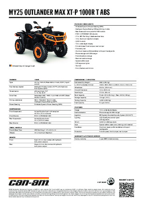 ऑल-टेरेन व्हीकल (एटीवी) और क्वाड can-am OUTLANDER MAX XT-P 1000R T ABS