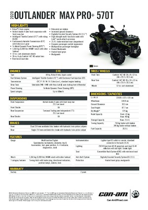 ऑल-टेरेन व्हीकल (एटीवी) और क्वाड can-am OUTLANDER MAX XU+ 570 T