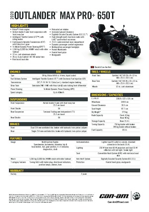 ऑल-टेरेन व्हीकल (एटीवी) और क्वाड can-am OUTLANDER MAX XU+ 650 T 