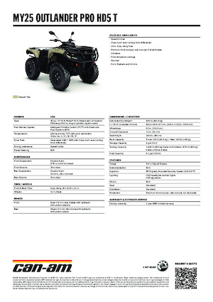 ऑल-टेरेन व्हीकल (एटीवी) और क्वाड can-am OUTLANDER PRO HD5 T