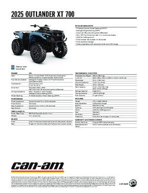 ऑल-टेरेन व्हीकल (एटीवी) और क्वाड can-am OUTLANDER XT 700